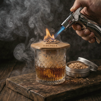 HOGI Smoker Set Premium - Duży Zestaw do wędzenia w drewnianej skrzynce