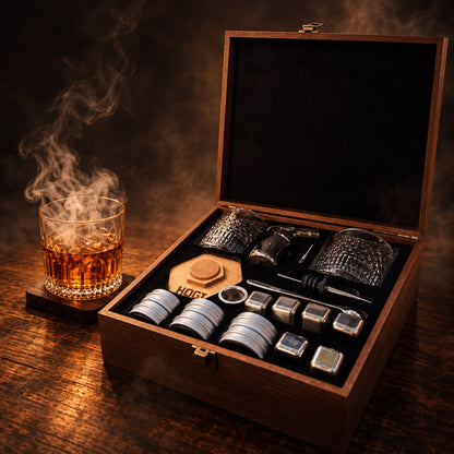 HOGI Smoker Set Premium - Duży Zestaw do wędzenia w drewnianej skrzynce