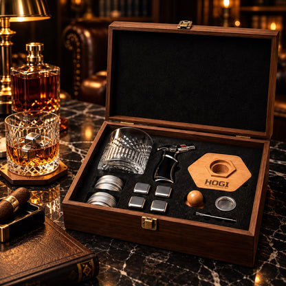 HOGI Smoker Set Premium - Zestaw do wędzenia w drewnianej skrzynce