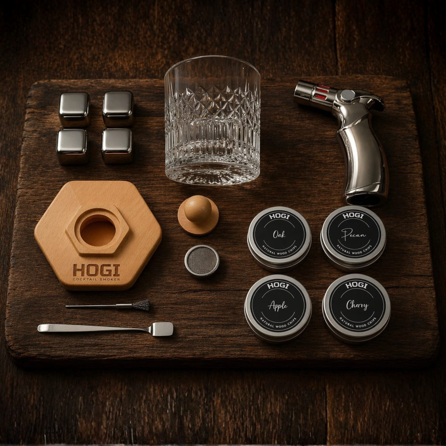 HOGI Smoker Set Premium - Zestaw do wędzenia w drewnianej skrzynce