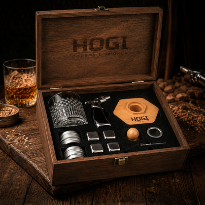 HOGI Smoker Set Premium - Zestaw do wędzenia w drewnianej skrzynce