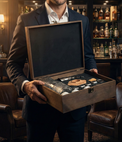 HOGI Smoker Set Premium - Duży Zestaw do wędzenia w drewnianej skrzynce